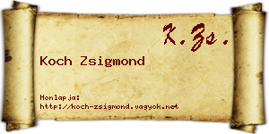 Koch Zsigmond névjegykártya